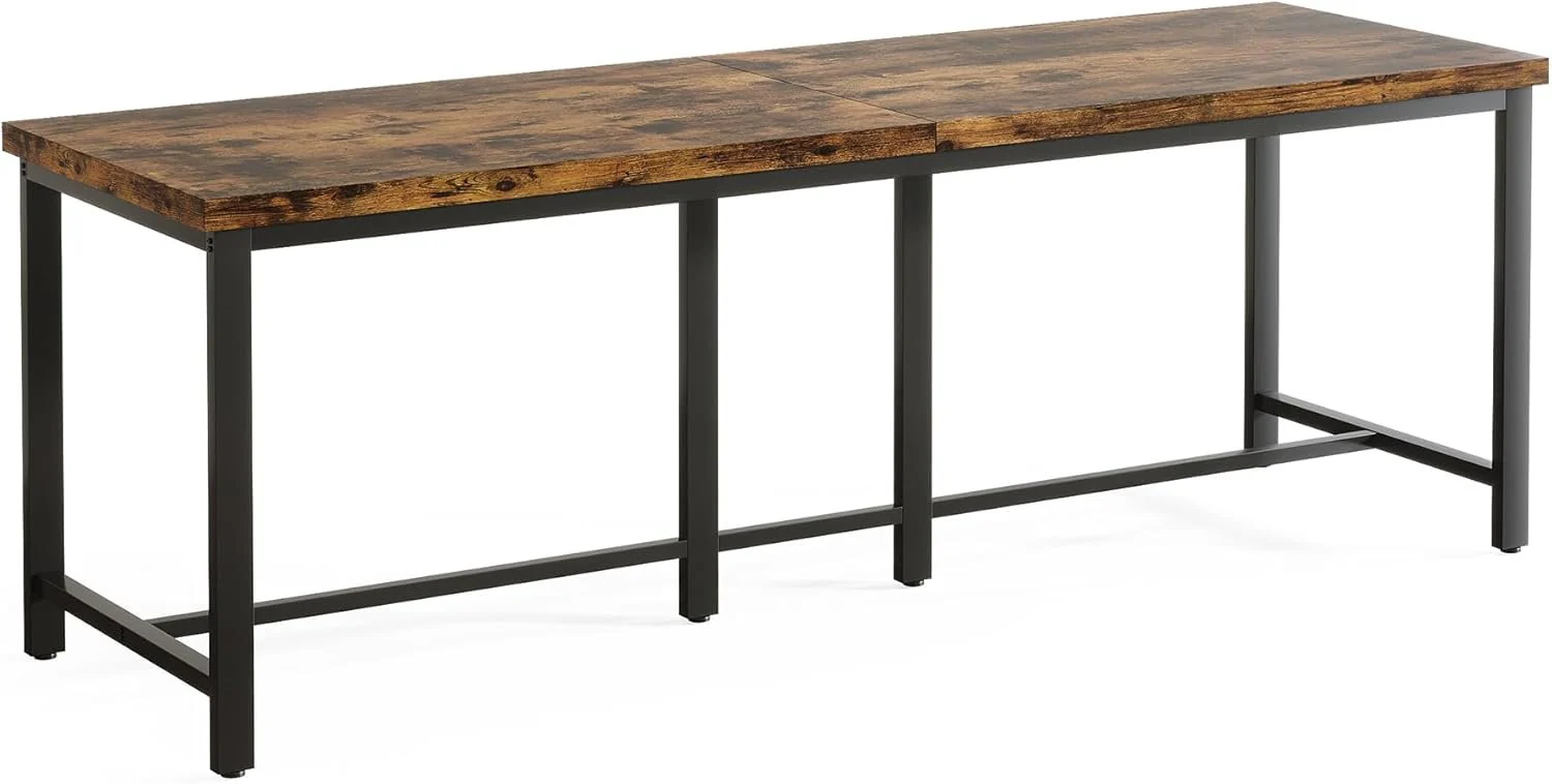 Double Computer Desk, 78.7 Inch Two-Person Study Table - Image 8