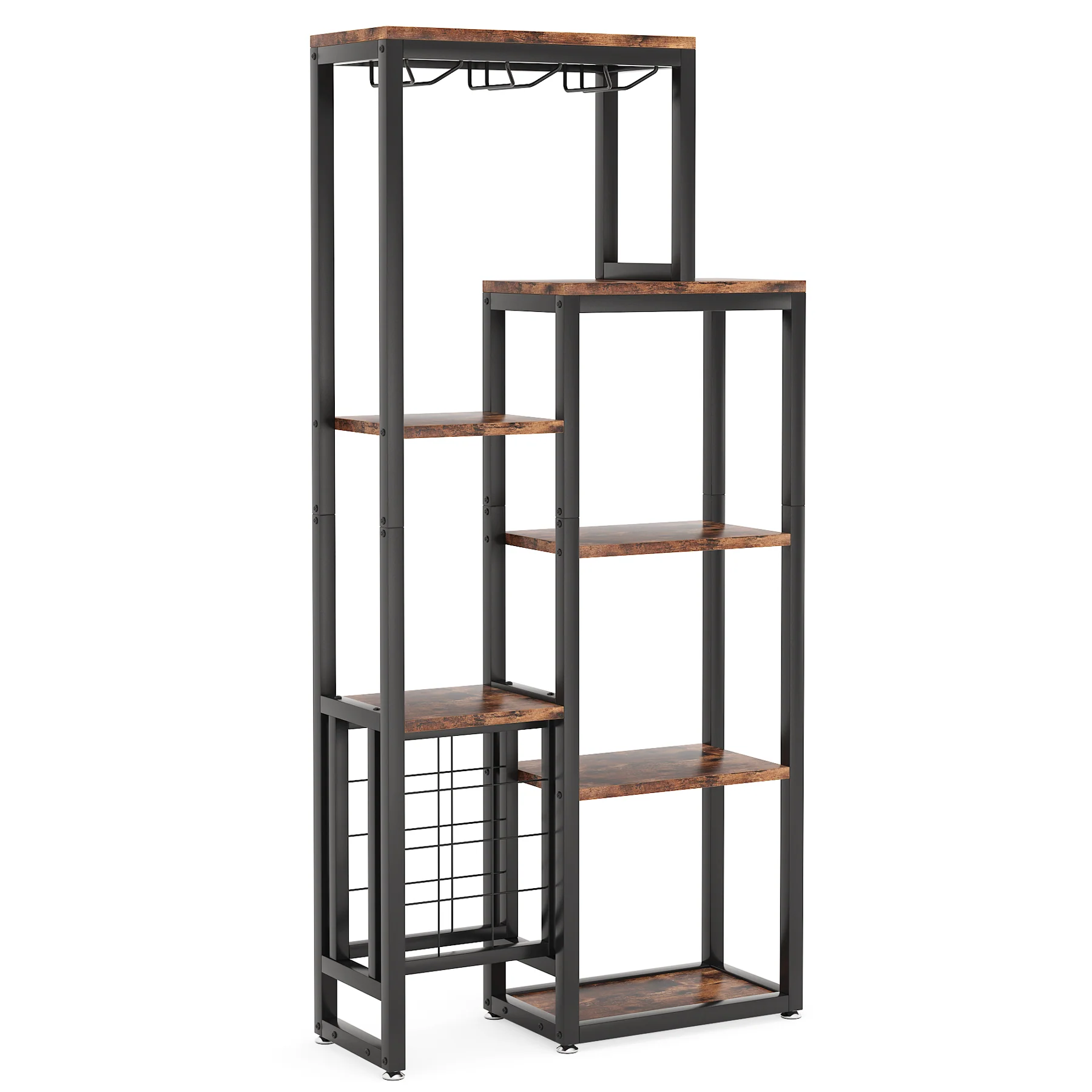 Industrial Wine Rack, 5-Tier Freestanding Wine Display Shelf - Image 8
