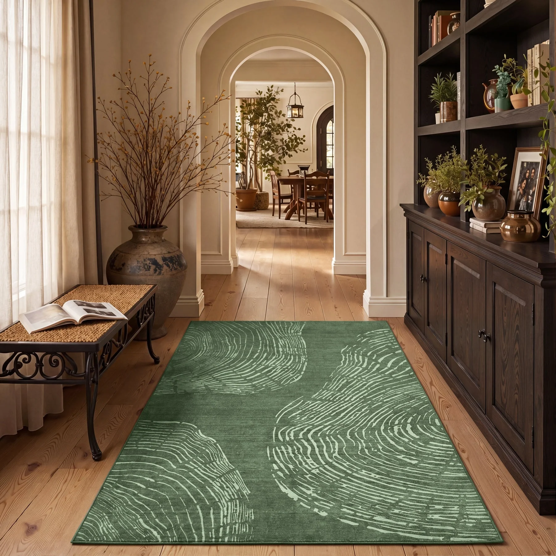 Tribesigns Washable Living Room Rug, Soft Low-Pile Rug with Abstract Pattern, Minimalist Boho Style, Non-Slip - Image 10