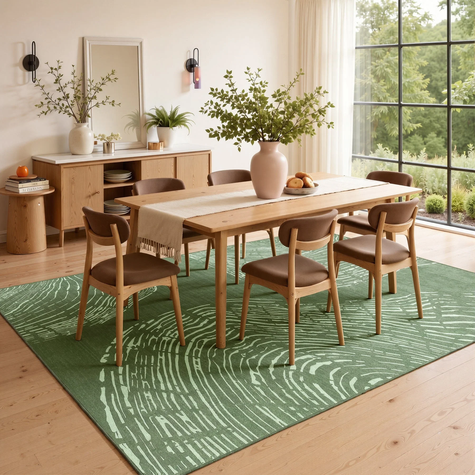 Tribesigns Washable Living Room Rug, Soft Low-Pile Rug with Abstract Pattern, Minimalist Boho Style, Non-Slip - Image 11