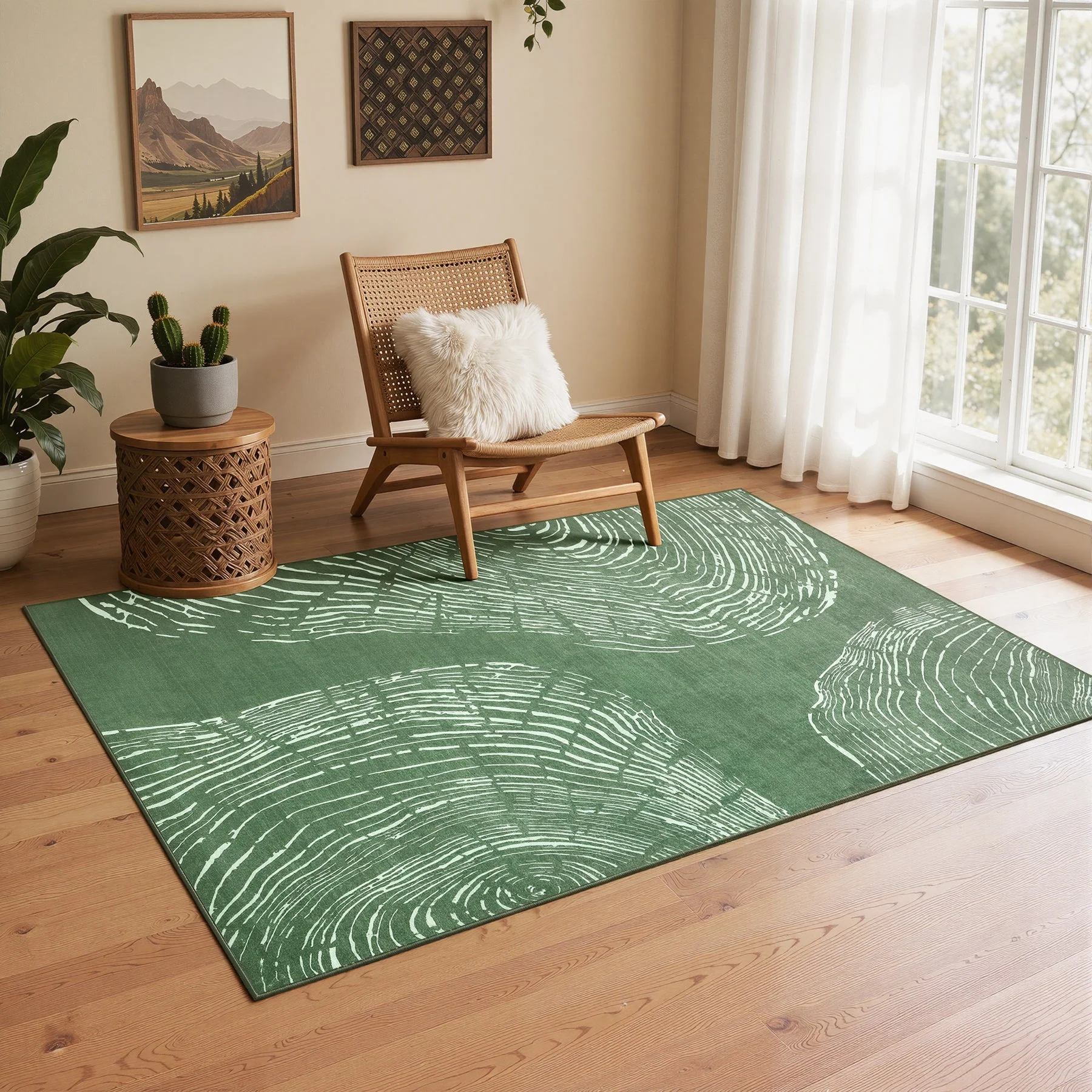 Tribesigns Washable Living Room Rug, Soft Low-Pile Rug with Abstract Pattern, Minimalist Boho Style, Non-Slip - Image 12