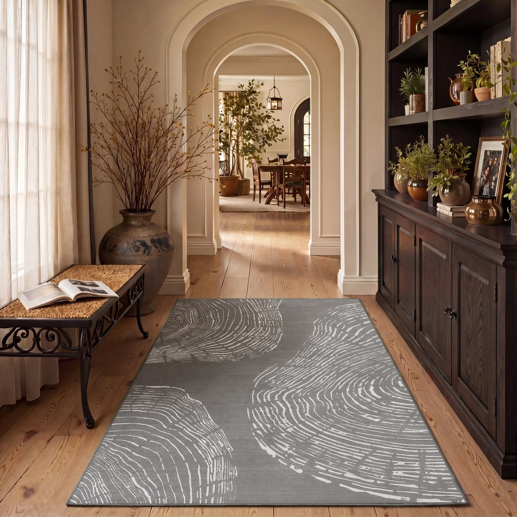 Tribesigns Washable Living Room Rug, Soft Low-Pile Rug with Abstract Pattern, Minimalist Boho Style, Non-Slip - Image 15
