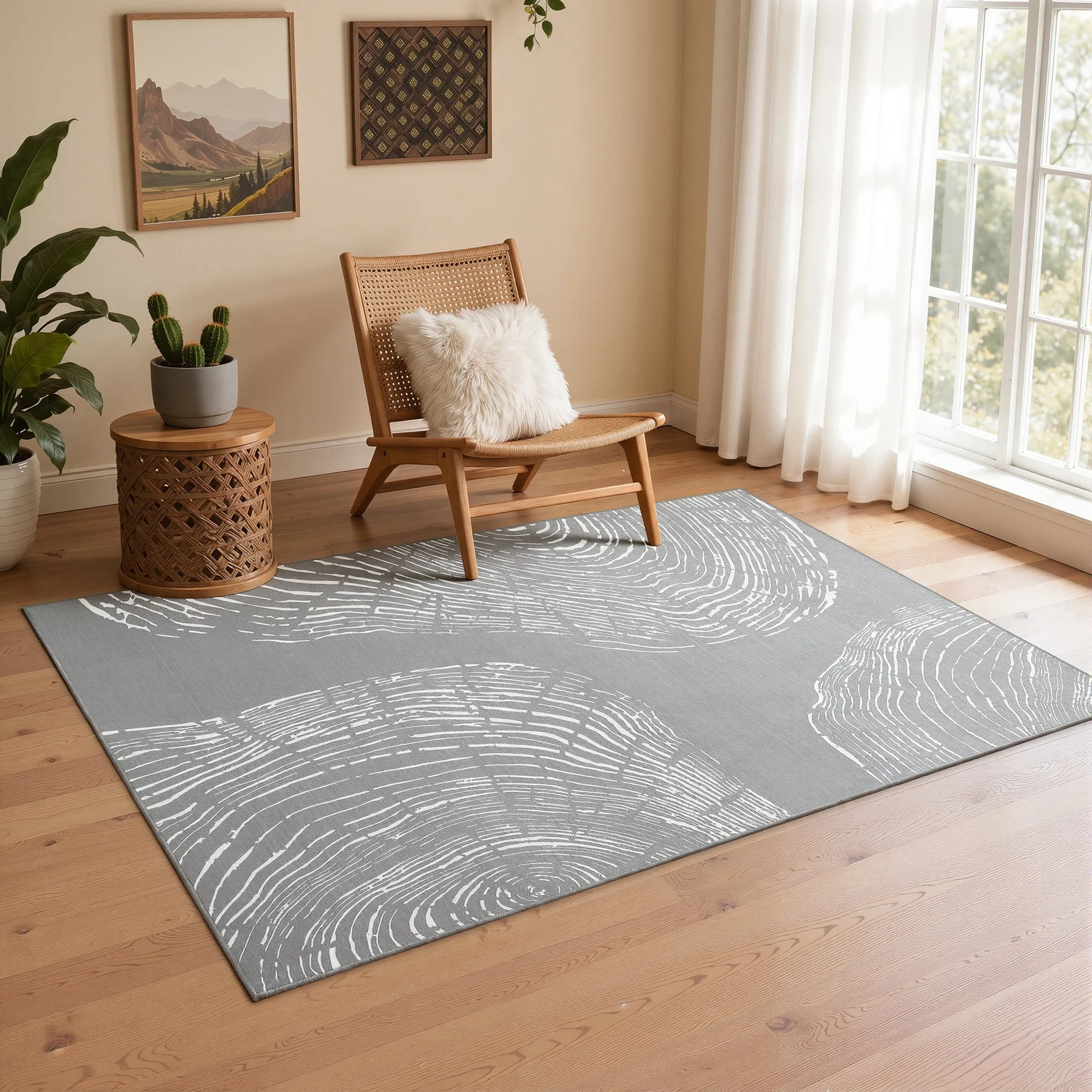 Tribesigns Washable Living Room Rug, Soft Low-Pile Rug with Abstract Pattern, Minimalist Boho Style, Non-Slip - Image 16