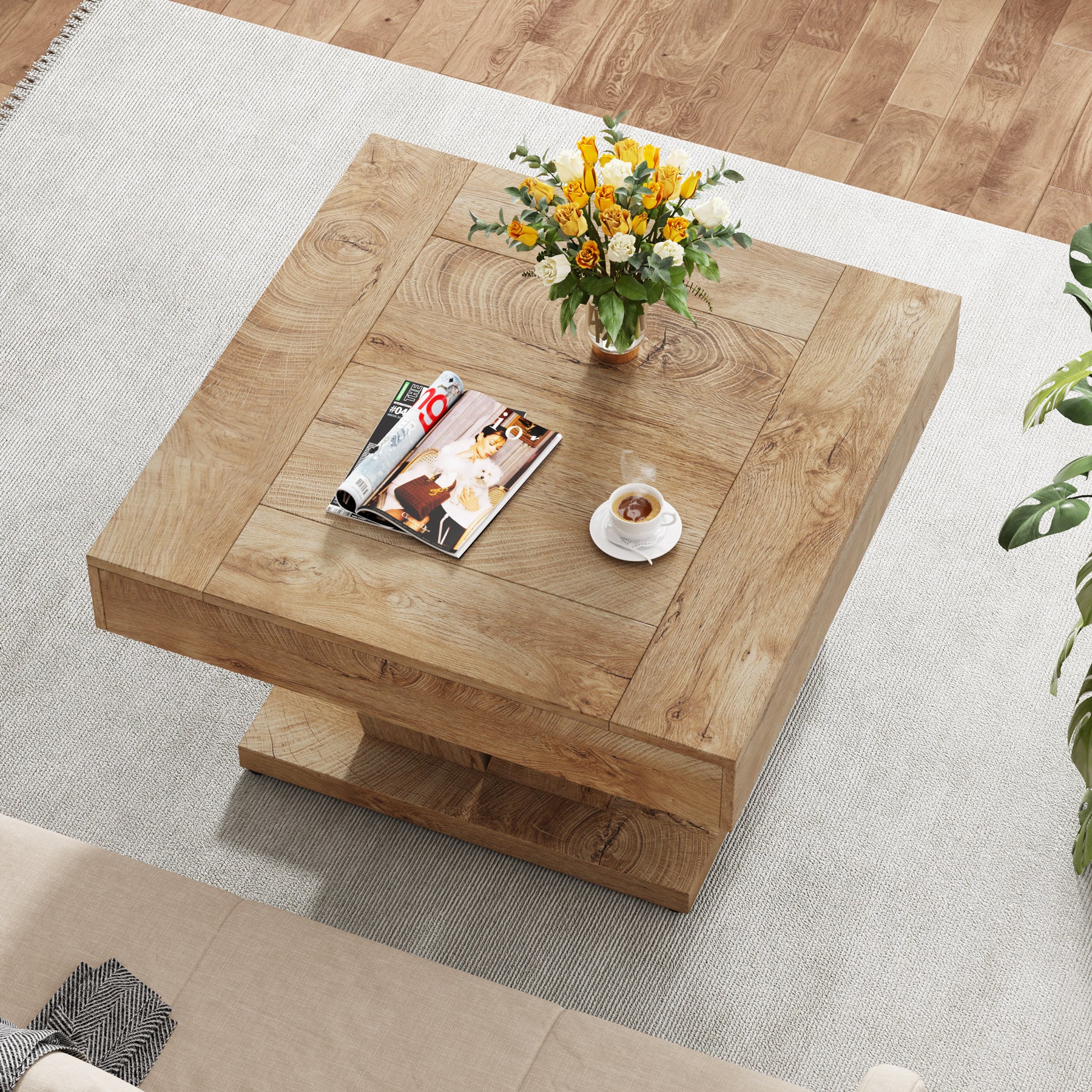 Tribesigns 31.5-Inch Square Coffee Table, Modern Center Accent Table with Sturdy MDF Construction for Living Room - Image 11