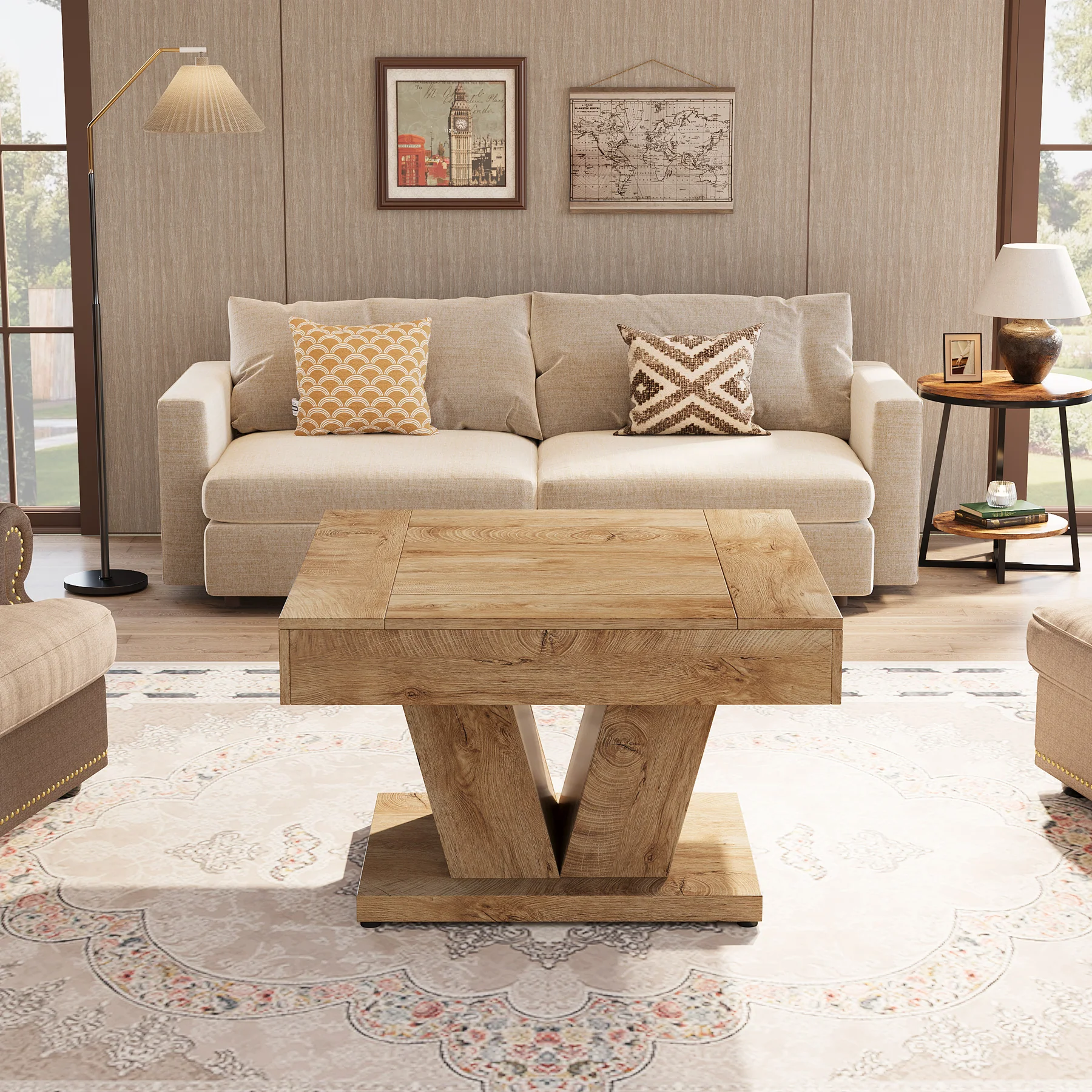 Tribesigns 31.5-Inch Square Coffee Table, Modern Center Accent Table with Sturdy MDF Construction for Living Room - Image 12
