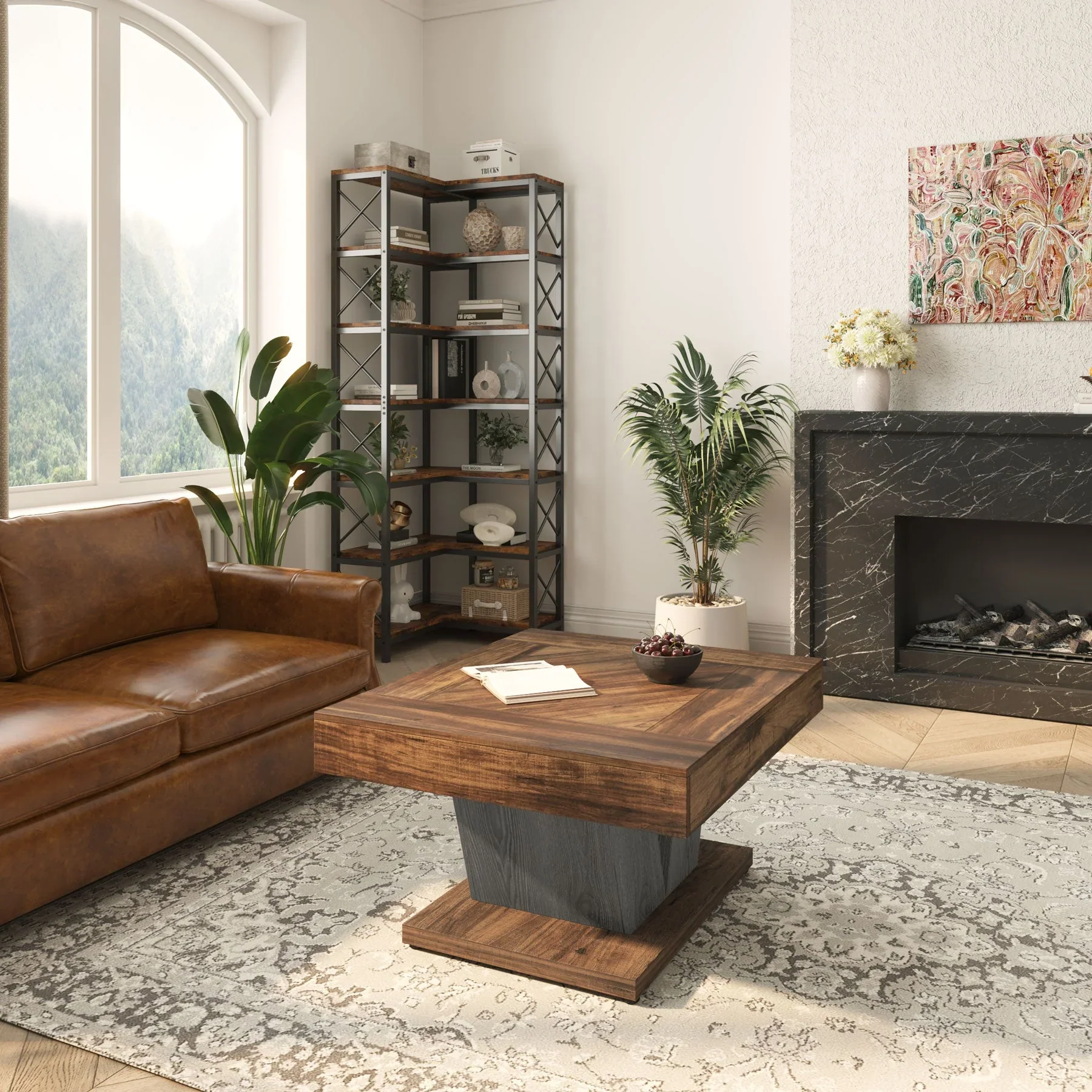 Tribesigns 31.5-Inch Square Coffee Table, Modern Center Accent Table with Sturdy MDF Construction for Living Room - Image 4