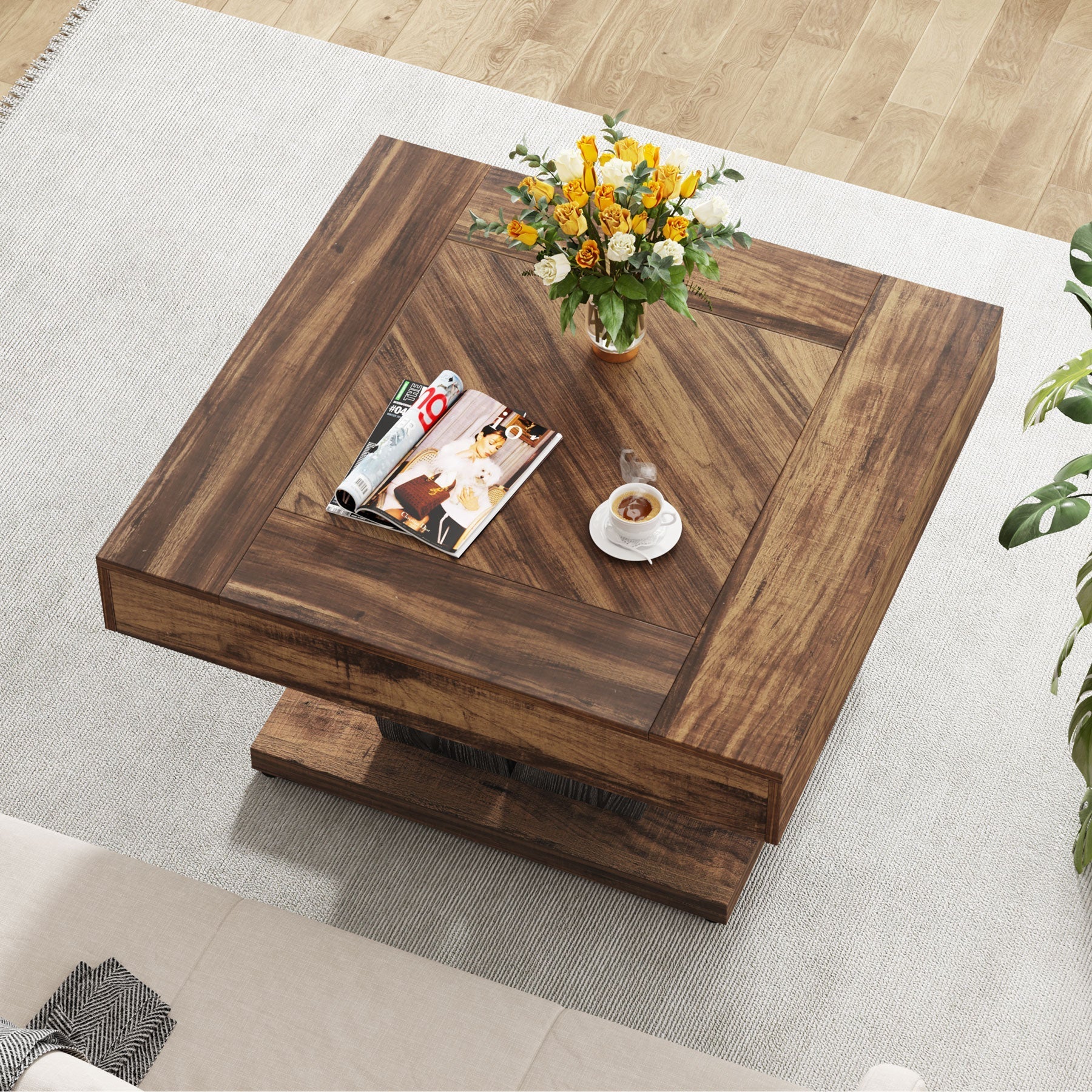 Tribesigns 31.5-Inch Square Coffee Table, Modern Center Accent Table with Sturdy MDF Construction for Living Room - Image 5