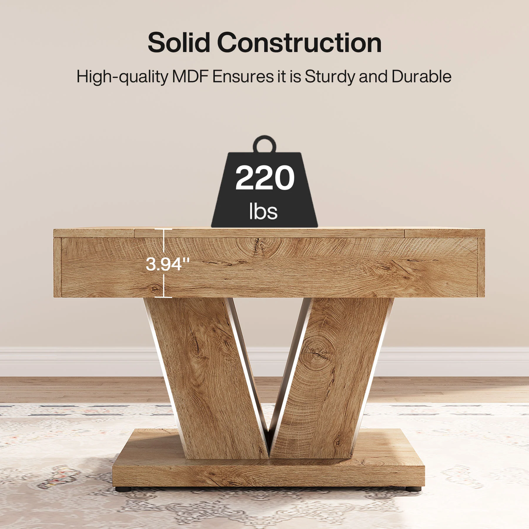 Tribesigns 31.5-Inch Square Coffee Table, Modern Center Accent Table with Sturdy MDF Construction for Living Room - Image 9